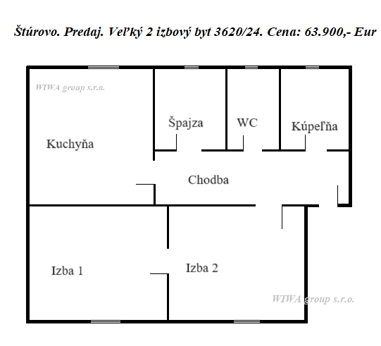 2 izbovy byt Šturovo LV 3620